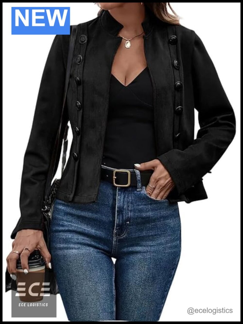Faux Suede Leather Jacket Long Sleeve Blazer Coat Casual Fall